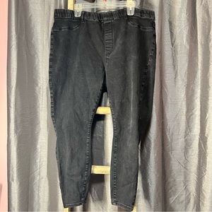 Judy Blue Black Pull On Elastic Skinny Fit Stretchy Jeans Black 22W